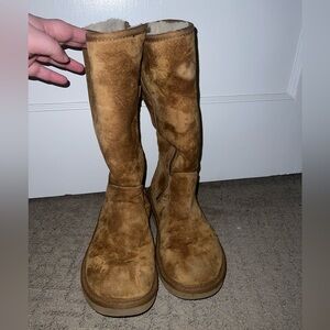 UGG Australia Tall Tan boots with side zipper